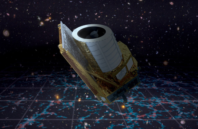 Artist’s impression van de ruimtetelescoop Euclid van het Europese ruimteagentschap ESA. © ESA/Euclid/Euclid Consortium/NASA