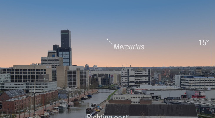 5 september: Mercurius ver ten westen van de zon