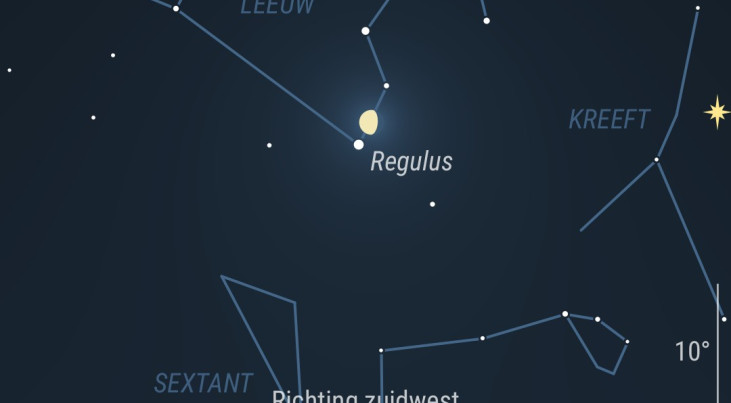 19 december: Regulus (Leeuw) onder maan