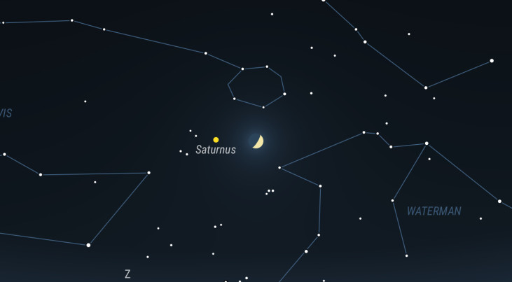 26 december: Saturnus links van maan